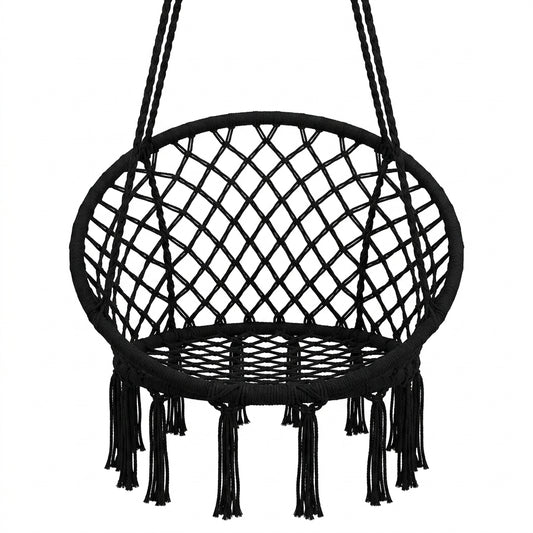 Cotton Hanging Chair Swing – Black